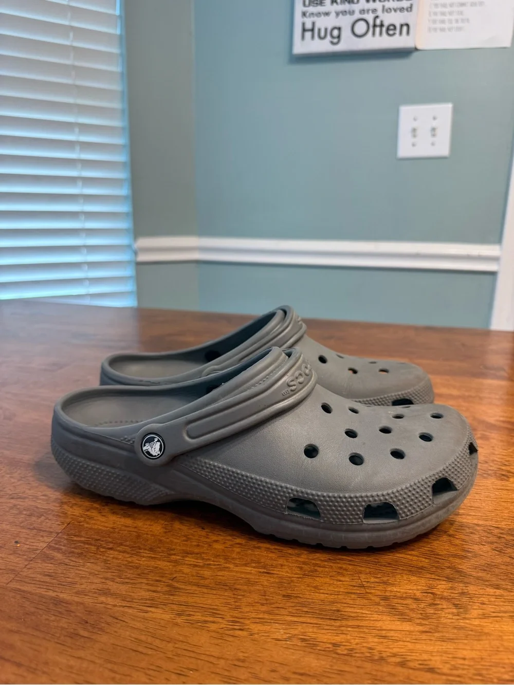 Crocs Classic Clog Charcoal Slate Gray Slip On Sandals Men's 10 Women's 12